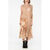 Maison Margiela Mmo Floral-Print Silk Blend Accordion Maxi Asymmetric Dress Beige