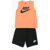 Nike Sleeveless T-Shirt And Shorts Set Orange
