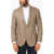 CORNELIANI Two-Buttoned Leader Soft Blazer With Hopsack Pattern Beige