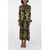 Saint Laurent Brocade Silk Dress With Inner Petticoat Green
