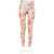 Off-White Leggings With Chine Flowers Motif GREY