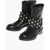 RED VALENTINO Leather Studded Biker Booties Black