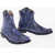 Monnalisa Python Printed Side Zip Western Boots Blue