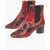 Isabel Marant 5Cm Snake Print Leather Danae Chelsea Boots Red