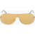 Philipp Plein Mirrored Shield Target Sunglasses With Leather Details Yellow