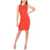 Philipp Plein Couture Knit Ribbed Eletta Stanth Dress With Necklace Red