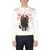 Alexander McQueen Printed Sweatshirt With Flocked Logo WHITE