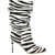 Paris Texas Zebra-Striped Leather Slouchy Boots ZEBRA