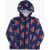 Dsquared2 Kids All Over Logo Printed Nylon Jacket With Hood Blue