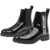 Moschino Love Patent Leather Chelsea Boots With Side Zip Black