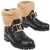 Moschino Love Leather Ankle Boots With Faux Fur Details Brown