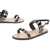 Moschino Love Patent Leather Flat Sandals With Heart Studs Black