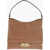 Moschino Love Faux Leather Bag With Golden Logo Brown