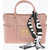 Moschino Love Faux Leather Tote Bag With Multi Pockets And Neckerchie Pink