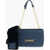 Moschino Love Faux Leather Shoulder Bag With Faux Fur Blue