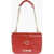 Moschino Love Crocodile Effect Faux Leather Crossbody Bag Red