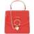 Moschino Love Faux Leather Tote Bag With Chain Red