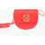 Moschino Love Faux Leather Crossbody Saddle Bag With Golden Logo Red