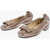 Monnalisa Laminated Leather Ballet Flat With Bow Gold