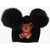 Philipp Plein Teddy Bear Embroidered Girl One Hat With Real Fur Details Black