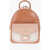 Moschino Love Faux Leather Backpack With Maxi Pocket On The Front Beige