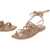 Stuart Weitzman Braided Soft Leather Lace Up Calypso Sandals Brown