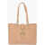 Moschino Love Faux Leather Tote Bag With Double Handle Beige