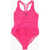 N°21 Kids Solid Color One Piece Swimsuit Pink