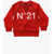 N°21 Kids Crew-Neck Sweatshirt With Logo Print Red