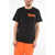 Off-White T-Shirt With Embossed Bubble Font Logo Orange