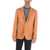CORNELIANI Flax Silk 3-Button Resort Blazer With Windowpane Pattern Orange