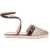 RED VALENTINO Leather Lace Up Espadrillas With Raffia Sole Black