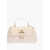 Moschino Love Solid Color Faux Leather Handle Bag With Removable Shou White