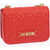 Moschino Love Quilted Faux Leather Flap Bag With Chain Handle Red
