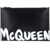 Alexander McQueen 'Mcqueen Graffiti' Leather Flat Pouch BLACK WHITE