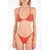 Karl Lagerfeld Studded Karl & Choupette Triangle Bikini Top Red