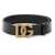 Dolce & Gabbana Lux Leather Belt With Crossed Dg Logo BLACK