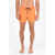 Karl Lagerfeld Solid Color Ethnic Boxer Swimsuit With Drawstring Waist Orange