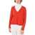 Woolrich Solid Color V-Neck Cardigan Red