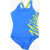 Nike Contrasting Side Logo Printed One Piece Swimsuit Blue
