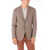 CORNELIANI Virgin Wool Silk Gate Blazer With Houndstooth Pattern Brown