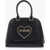 Moschino N Love Textured Faux Leather Hand Bag With Heart Logo Black