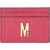 Moschino Card Holder With Gold Plaque BORDEAUX
