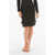 Bottega Veneta Stretched Wool Godets Miniskirt With Waist Drawstring Black