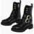 Moschino Love Leather Ankle Boots With Golden Details Black