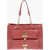 Moschino Love Faux Leather Crocodile Effect Tote Bag With Golden Deta Red