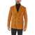 CORNELIANI Cc Collection Velour Double-Breasted Blazer With Peak Lapel Orange