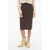 Agnona Cashmere Pencil Longuette Skirt Brown