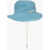 KhrisJoy Solid Color Faux Fur Bucket Hat Light Blue