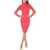 Bottega Veneta Buttoned Sleeve Dancer Ribbed Midi Dress Pink